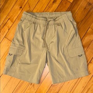 Men's Tan Athletic Cargo Shorts